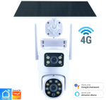 CAMÉRA EXTÉRIEURE 4G - 8 MP - PTZ - AVEC PANNEAU SOLAIRE - TUYA