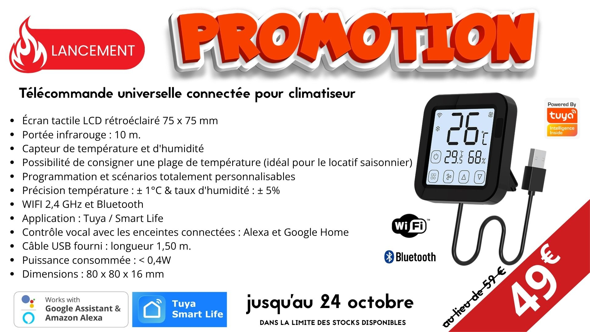PROMO LANCEMENT-Telecommande IR clim connecté
